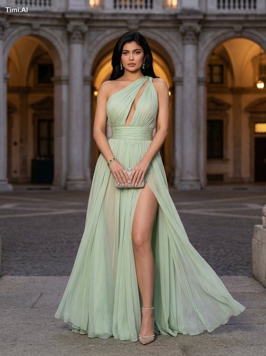 Create an ultra-realistic luxury evening fashion editorial using the re…