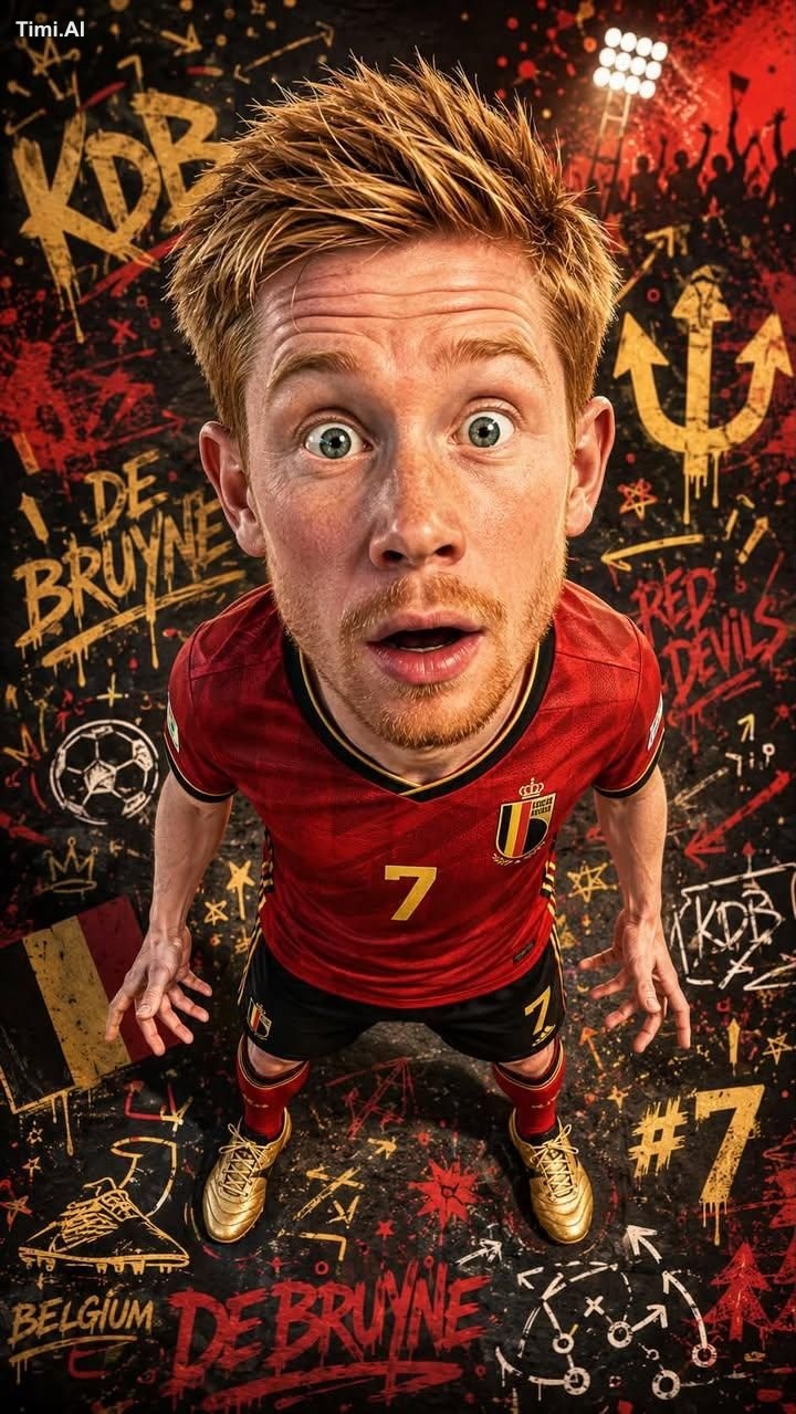 Ultra-detailed caricature sports portrait of a Belgian football player … 2