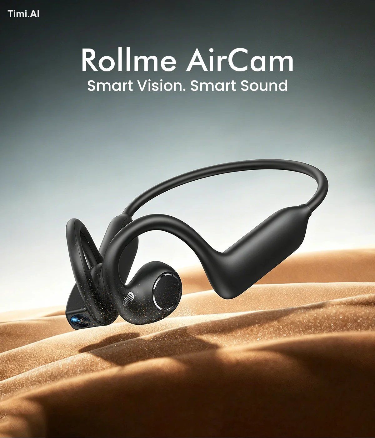 A pair of earbuds with a camera inside. 8MP Sony camera with EIS, 1080p… 1