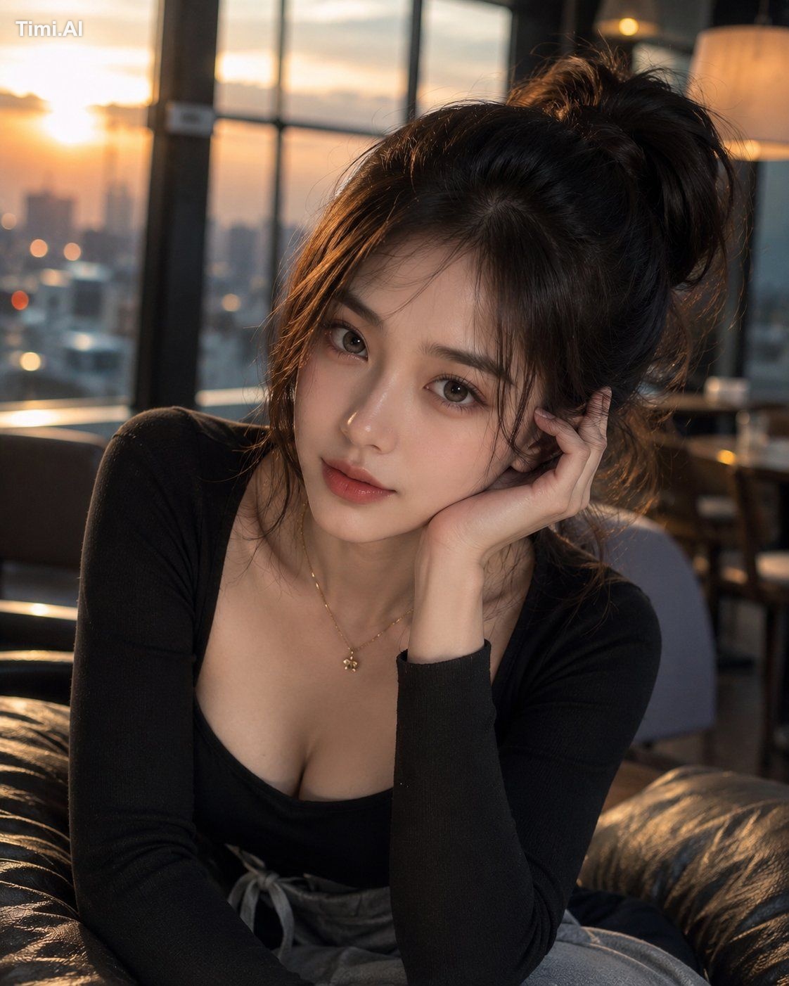 Create an ultra-realistic close-up portrait of a beautiful young East A…