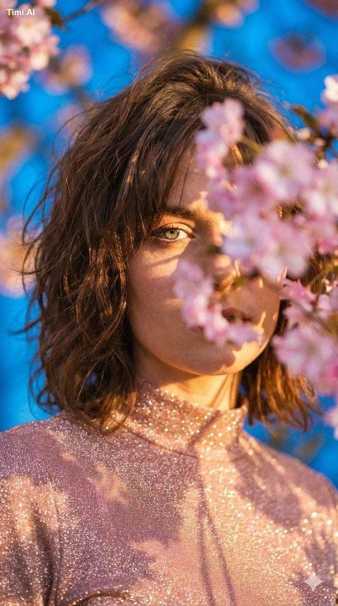 Poetic cinematic close-up portrait of a young woman partially obscured … 2