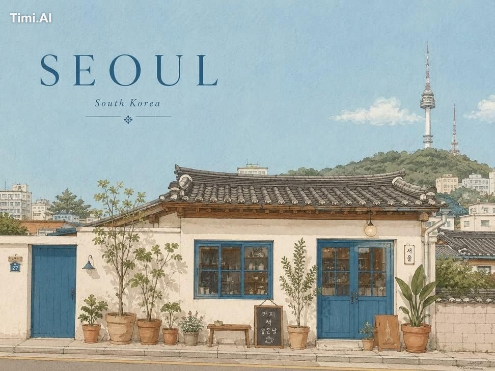 [CITY] = Seoul [COUNTRY] = South Korea [LANDMARK] = a recognizable land… 1