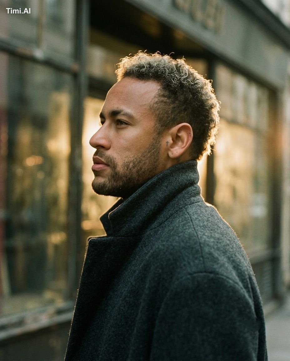 Ultra-cinematic editorial portrait of a world-famous football superstar… 2