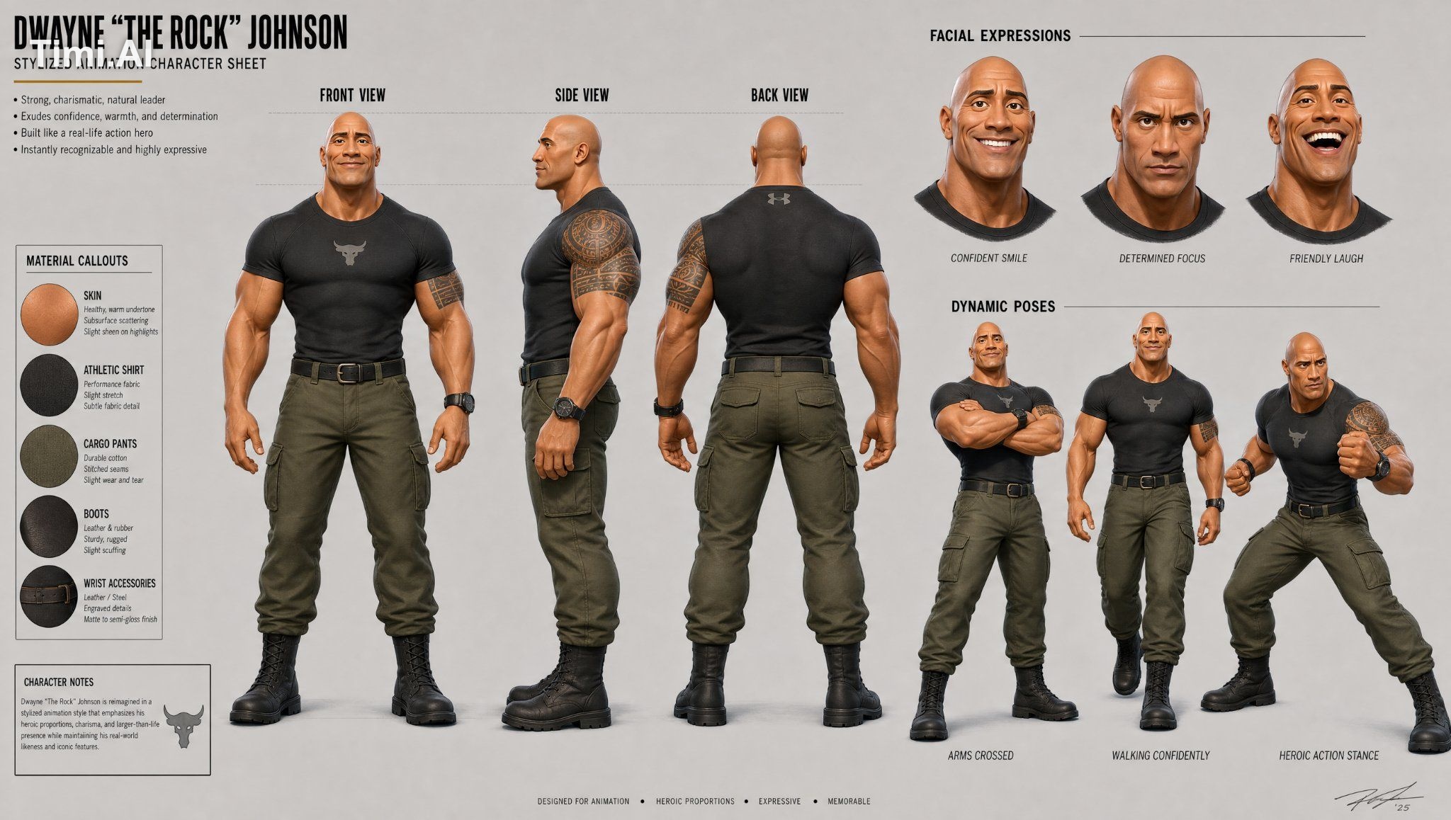 CHARACTER: [CHARACTER NAME] Create ONE professional animation character…