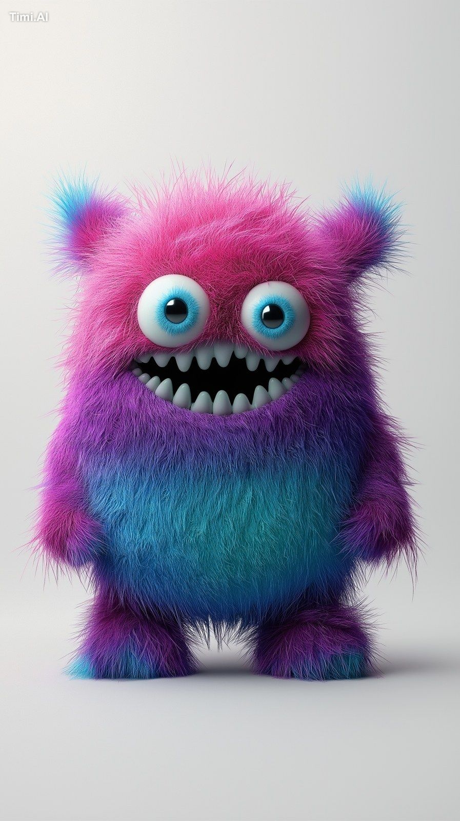 4K RESOLUTION, 3D Render Cute monster,vivid color, white background, hy…