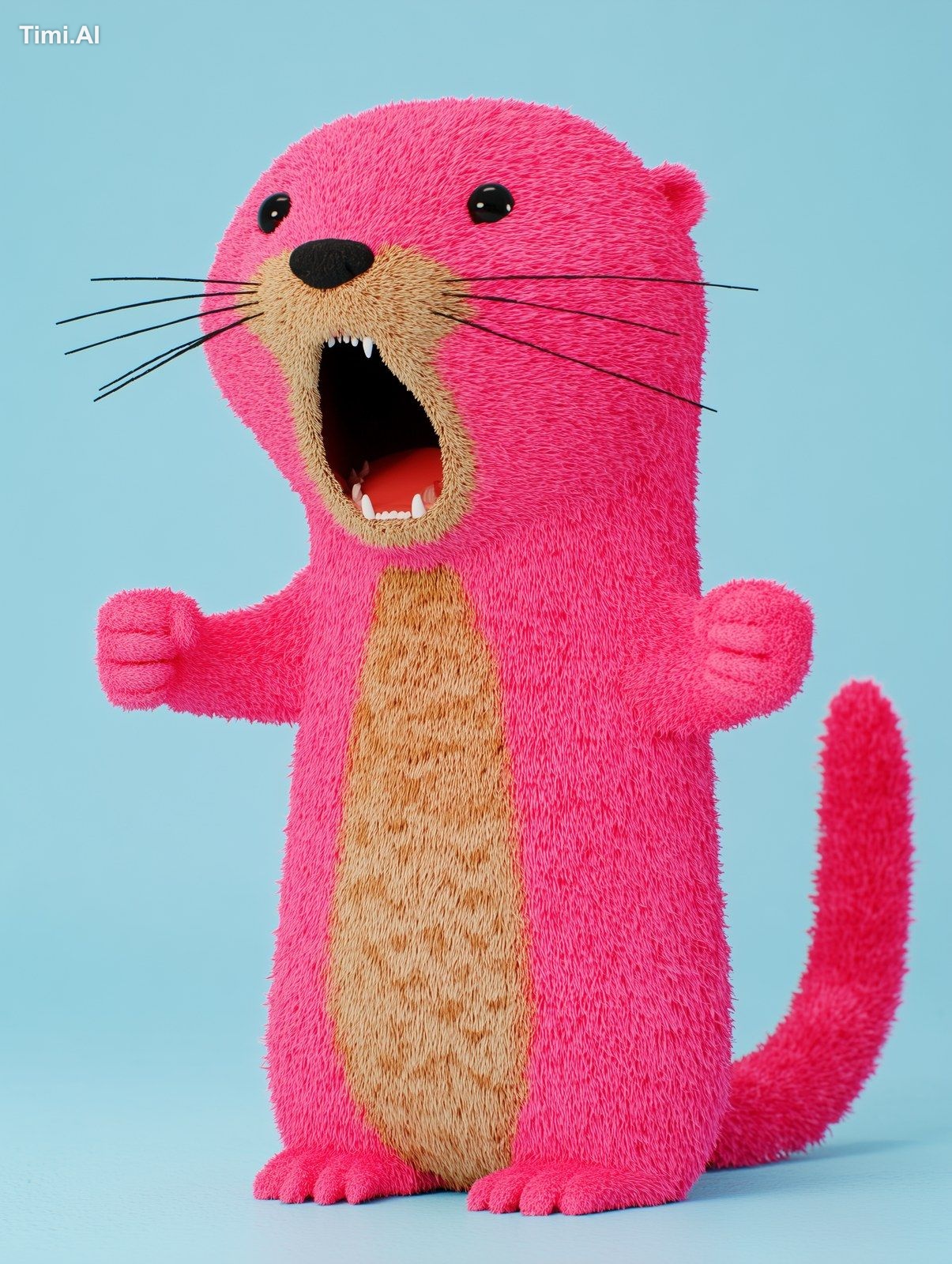 3D character design, cg style, Q-version, minimalist cartoon otter char…