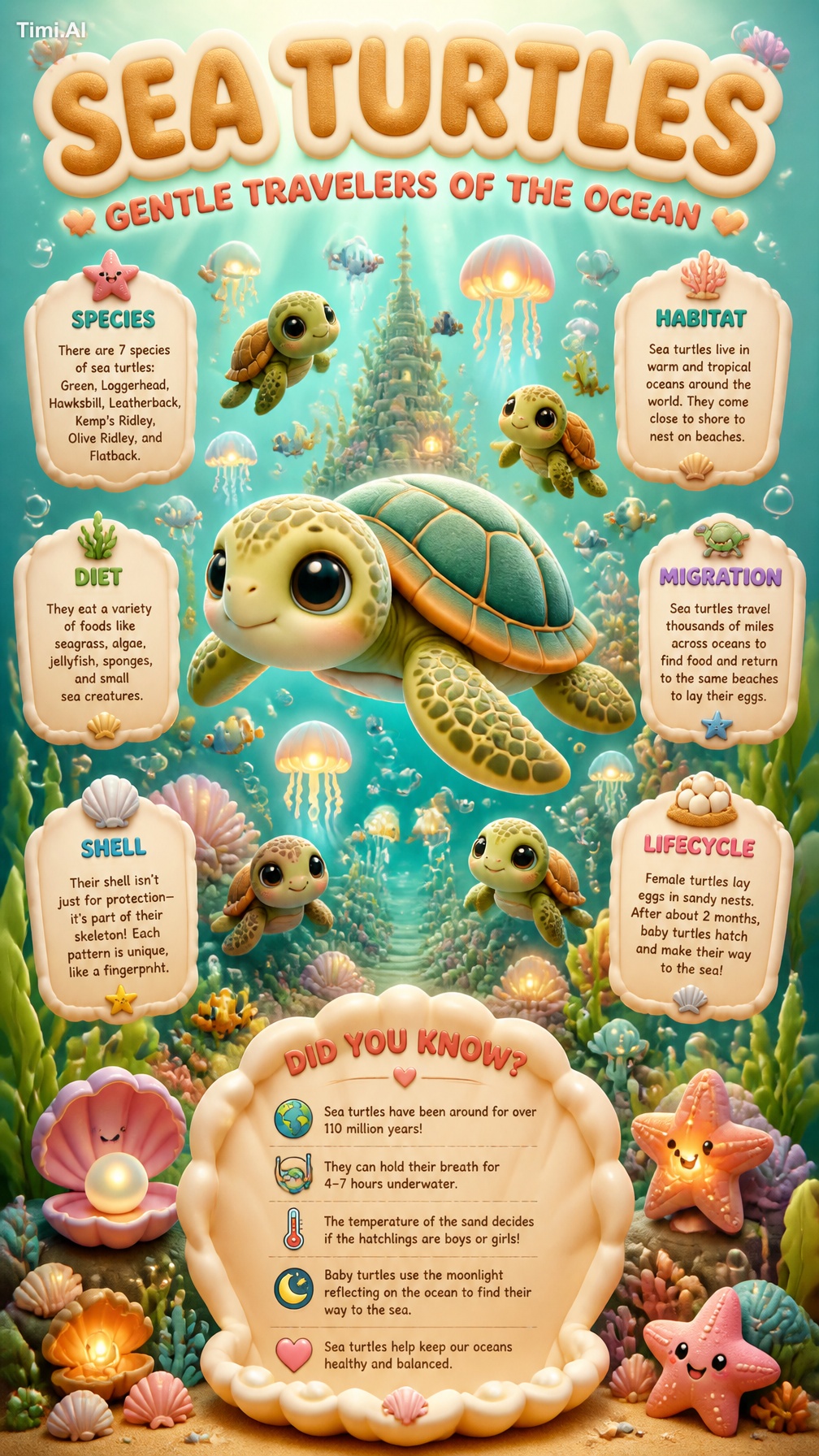 PROMPT:A magical vertical infographic poster in 9:16 format about sea t…