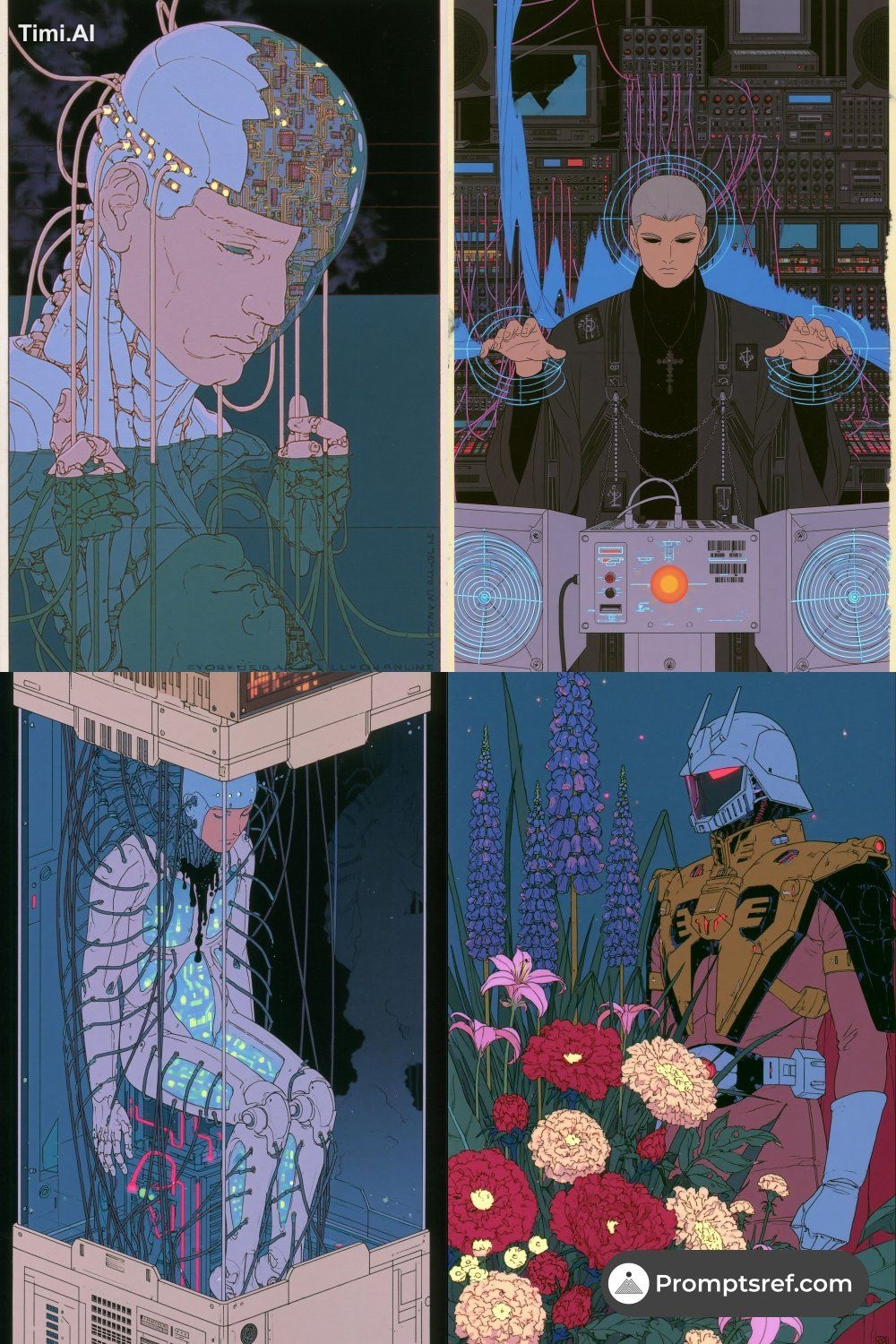 retro cyber anime illustration, detailed line art, cel animation style,…