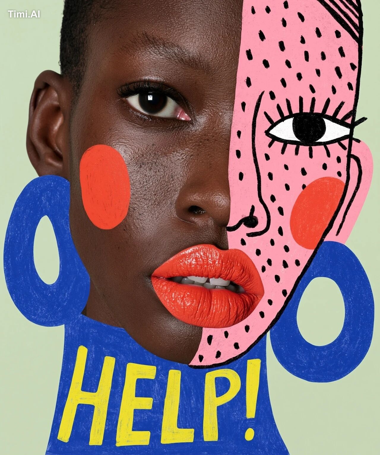 Help! I'm turning into a cartoon character: Half a woman's face is a ph…