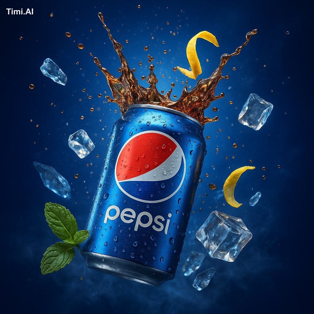 Worked on some AI product photography for Pepsi. Created using ChatGPT …