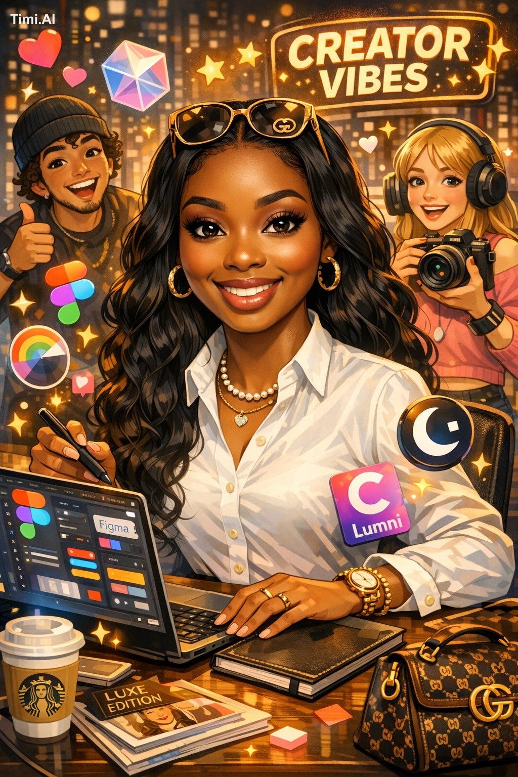 Create a caricature of me and my job based on everything you know about…