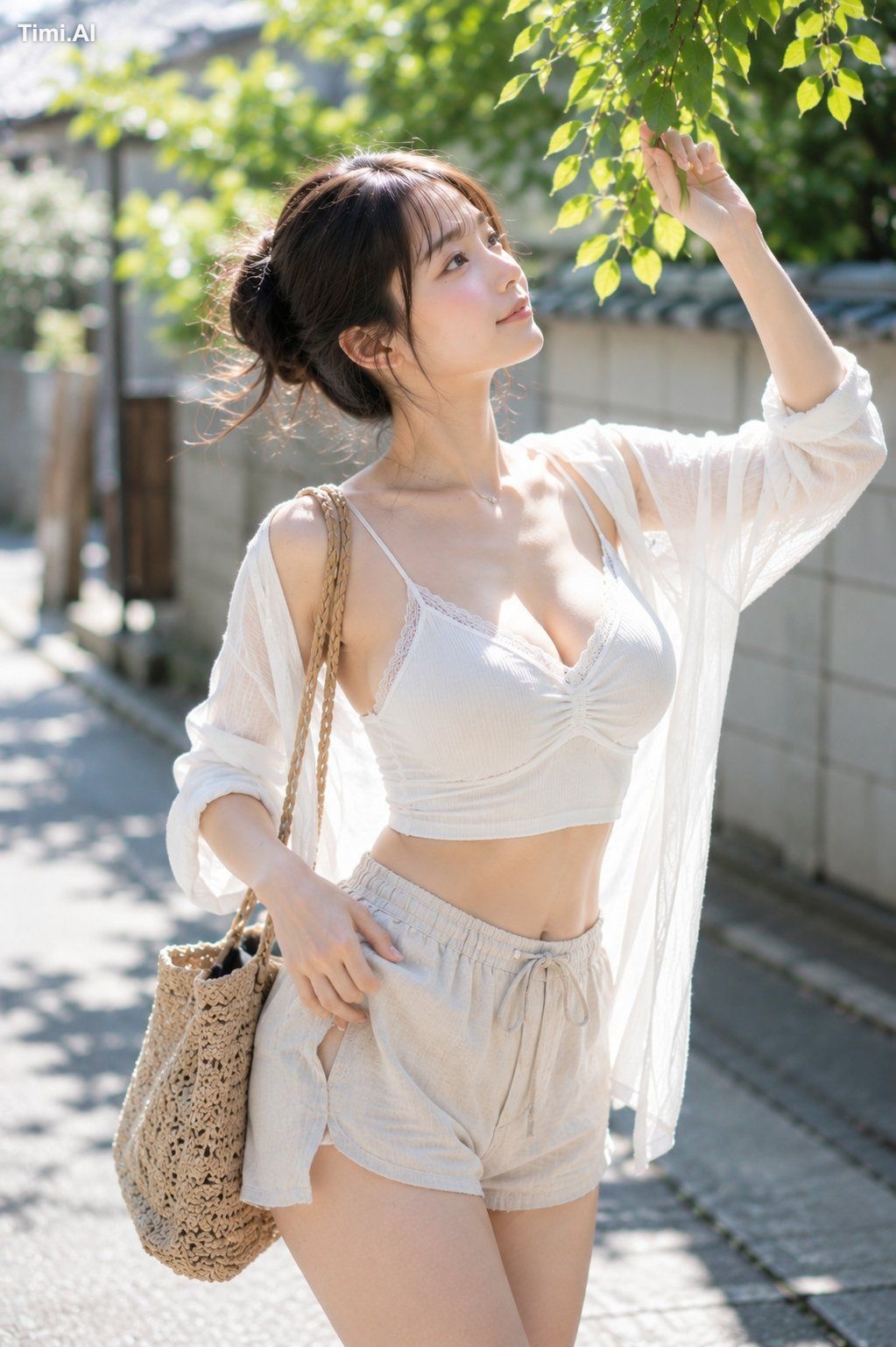 指先に触れた葉の揺れまで、今日の記憶になっていく気がした 🌿☀️🧺✨ #AIart #AI写真 #夏ポートレート 【GPT Image2プ…