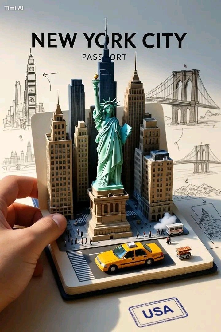 Create a highly detailed, surreal digital artwork that combines travel … 2