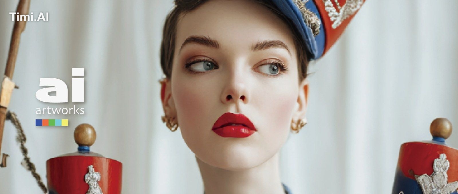 a stunning woman with dewy natural makeup, surrounded by lush green lea…