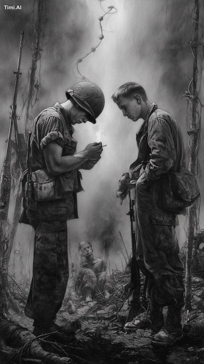 black and white anti-war poster. a u.s. vietnam war soldier (1960s, wea…