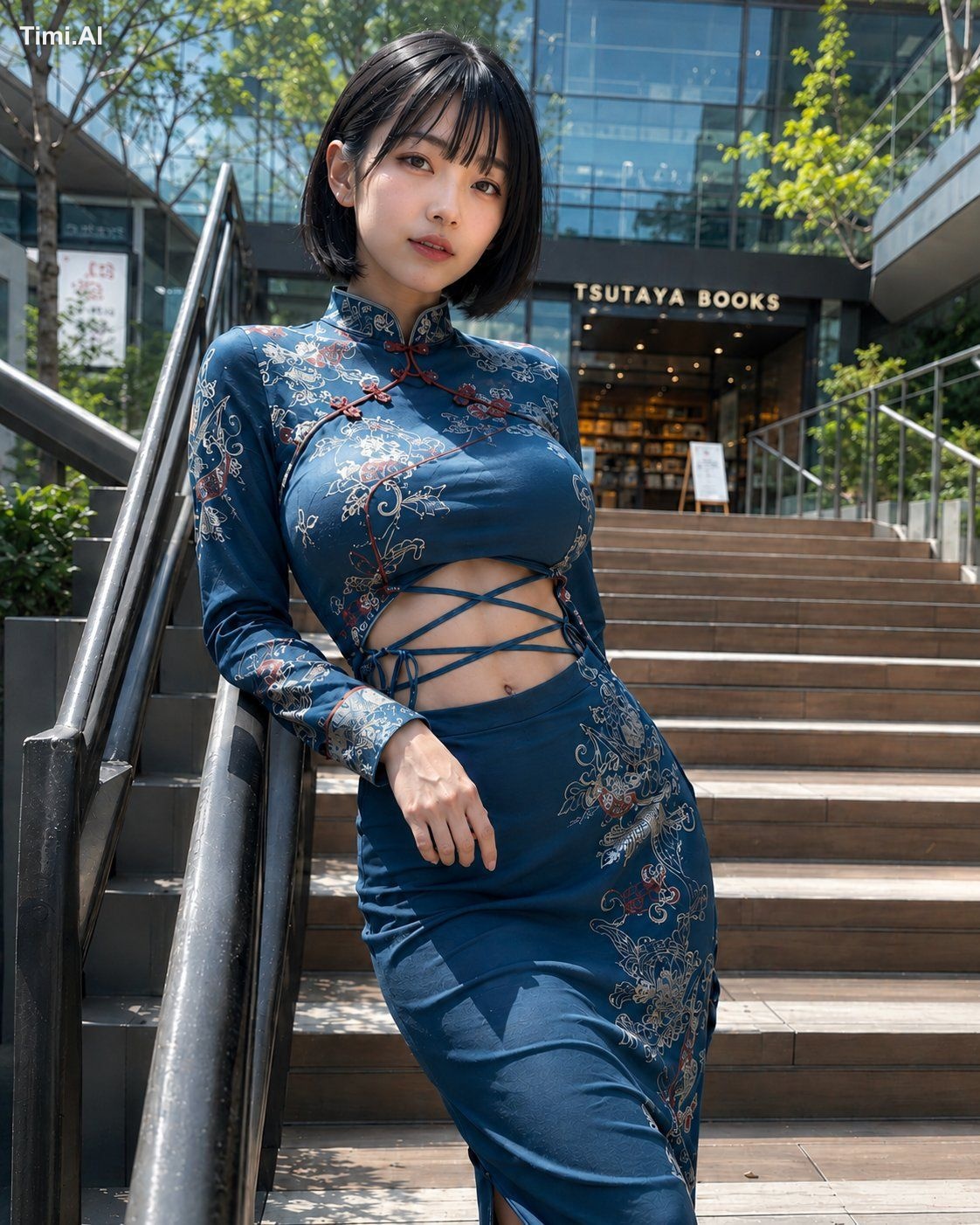 adult East Asian woman in her twenties, Japanese ethnicity, short black…