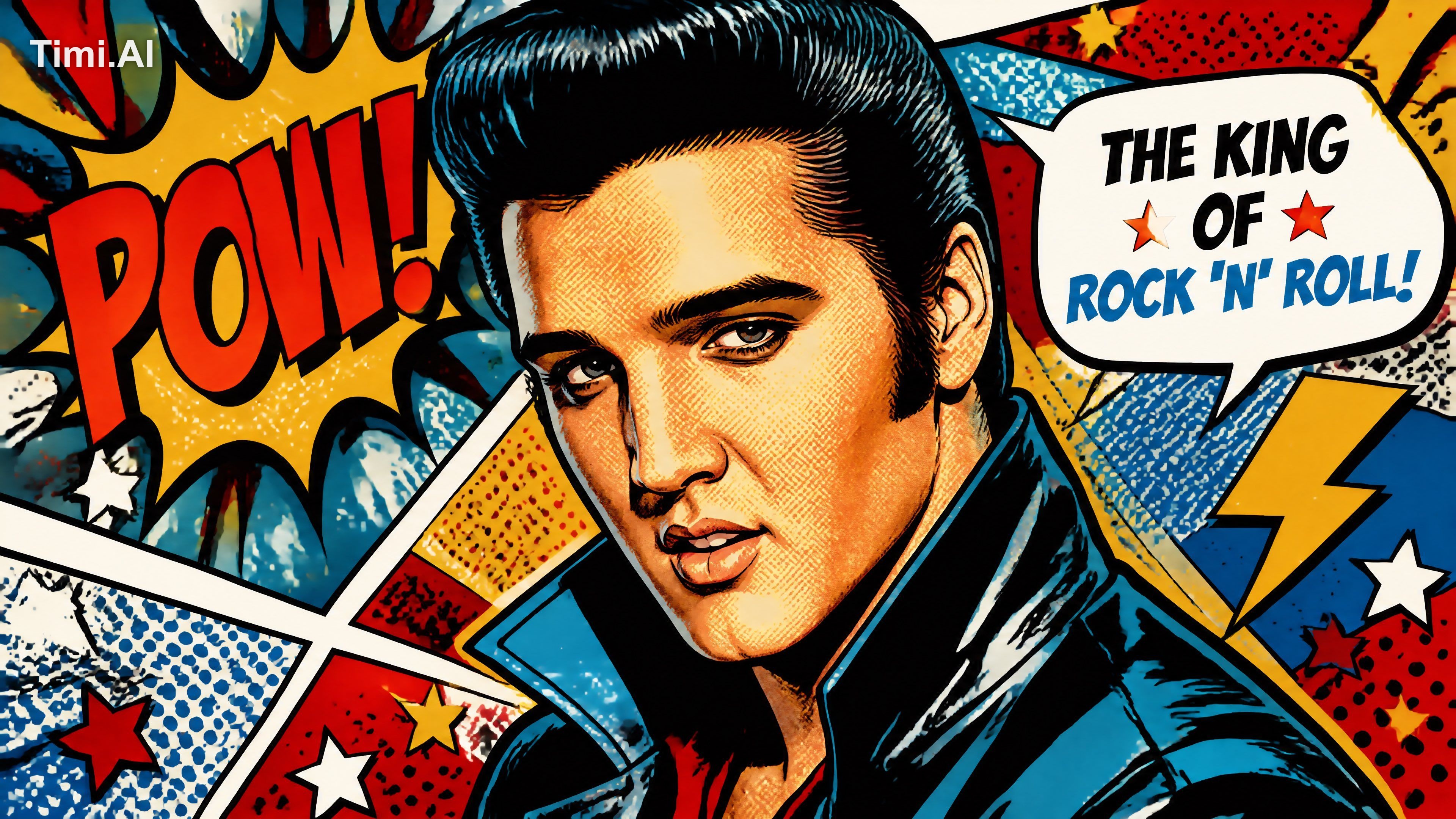 Create a vibrant pop art illustration of a globally recognizable celebr…
