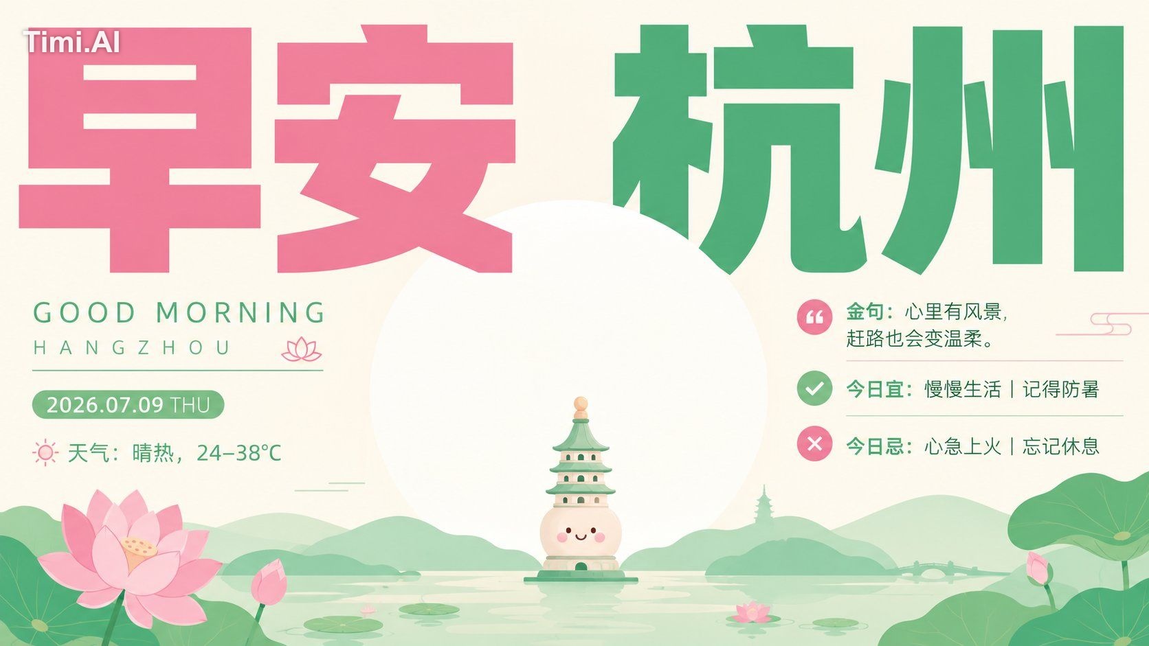 字要大，画要小，但情绪要足。 巨大图形托住小小情绪，画面就有了温柔的重量。 治愈感不是软塌塌，而是干净、有序、刚好可爱。 提示词在图一ALT属…