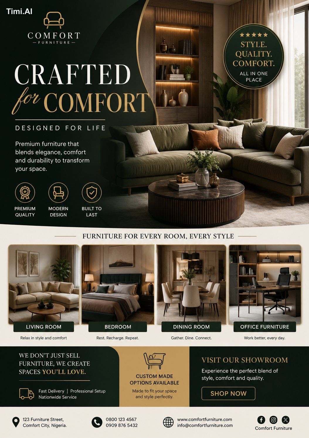Ultra-Premium Furniture Advertisement Poster Prompt (4:5 Vertical) Crea…