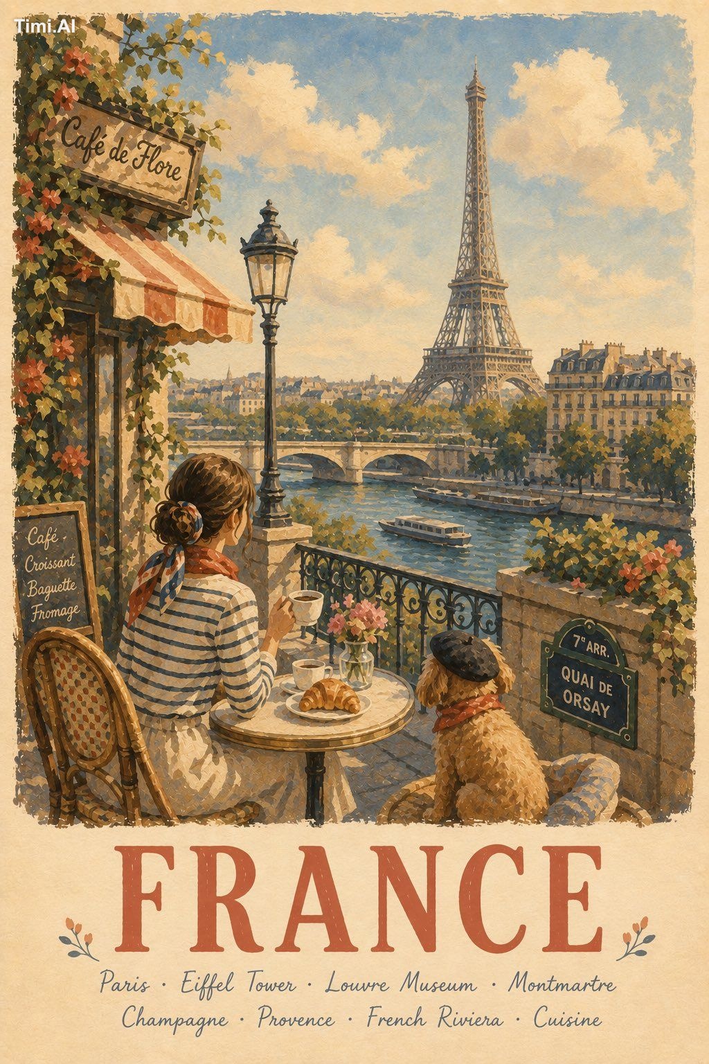 Create a premium illustrated travel poster of [CITY, COUNTRY] in a whim… 2