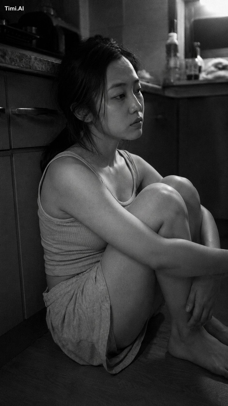 Medium close-up portrait, 85mm, a young East Asian woman in her early 2… 1