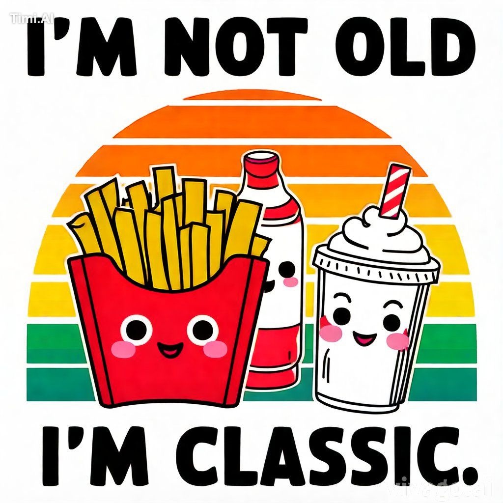 The image features a humorous design with the text "I'M NOT OLD" at the… 1