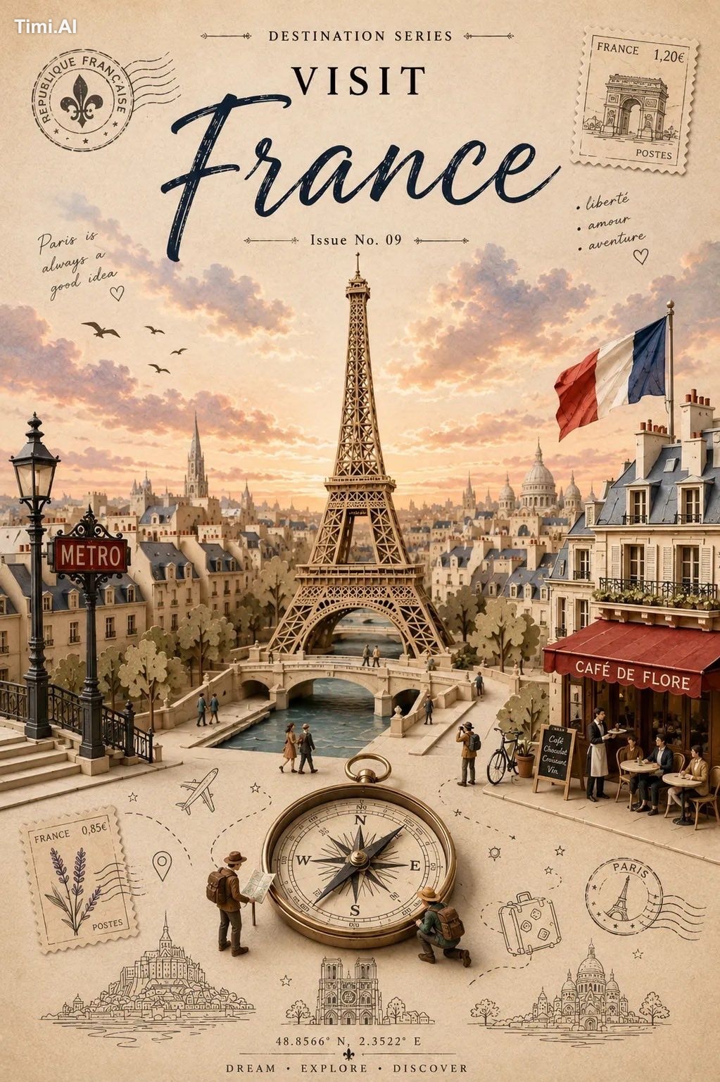 Create a premium vintage travel magazine cover poster for [CITY NAME] i… 1