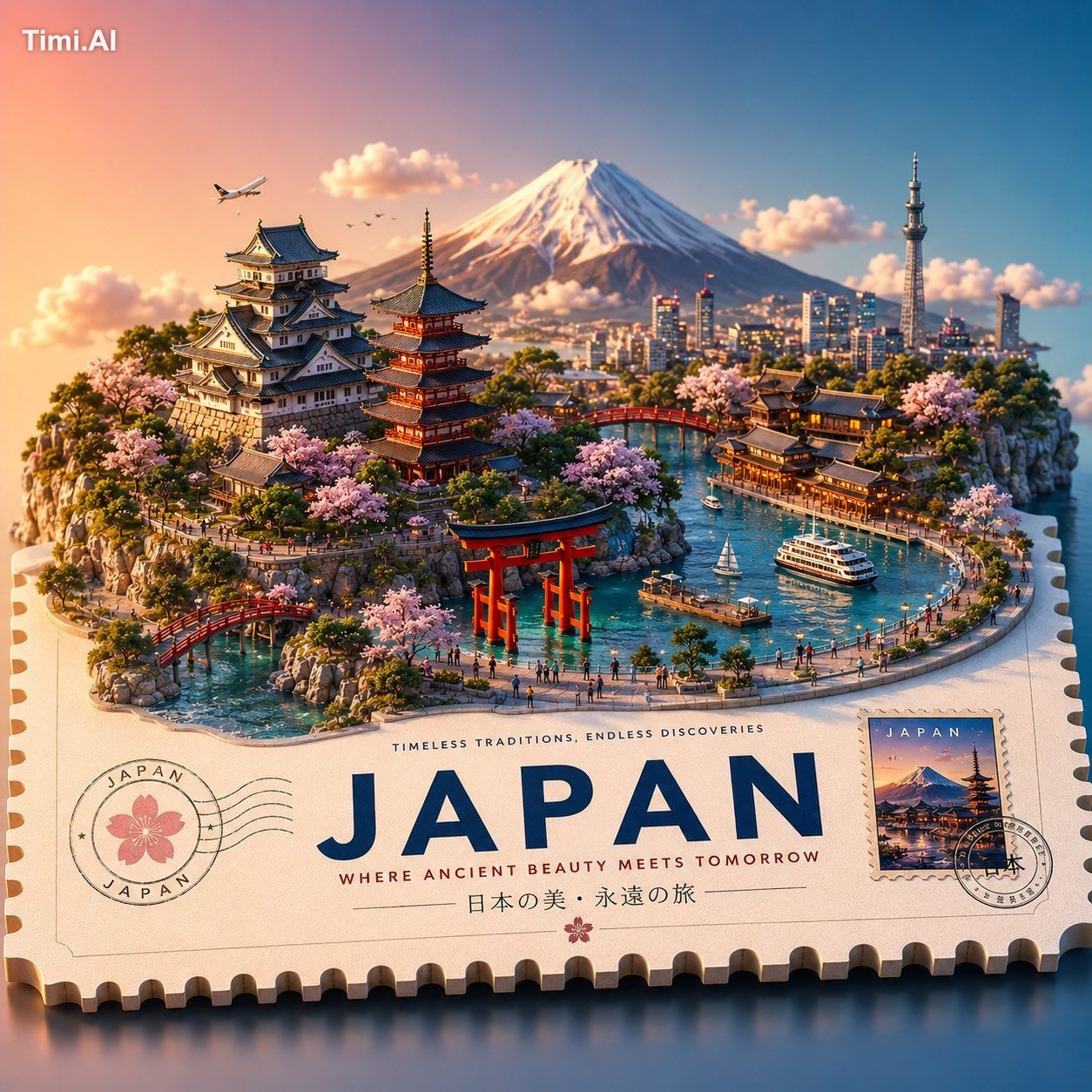 Create a premium stylized 3D isometric travel poster of [LOCATION NAME]… 1