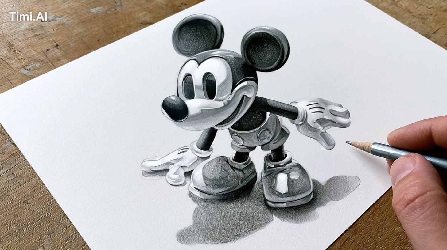 three-dimensional drawing of an [character / creature / object performi… 1