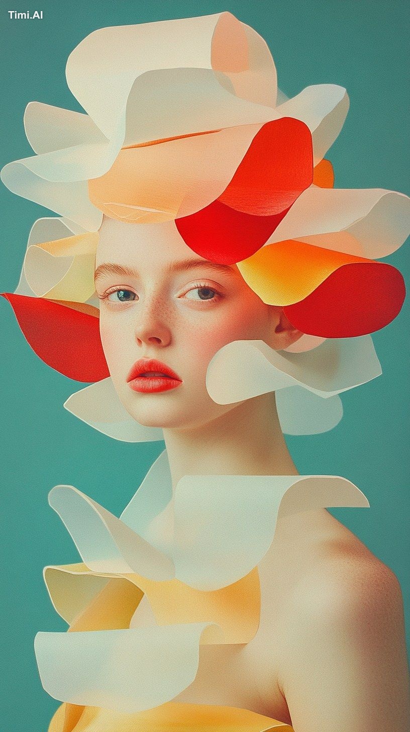 Magazine cover. Papercraft lightbox portrait --chaos 50 --ar 9:16 --per…