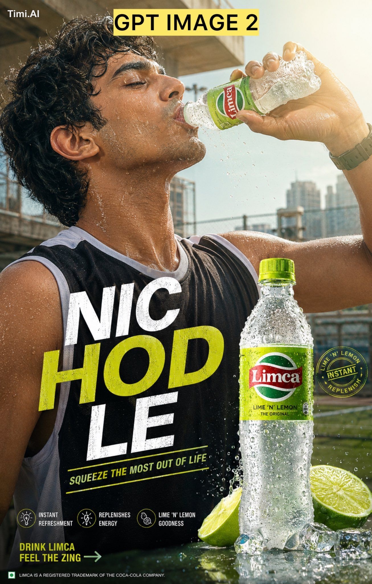 ⬇️ Create a premium, hyper-realistic Instagram SMM poster for Limca tha…
