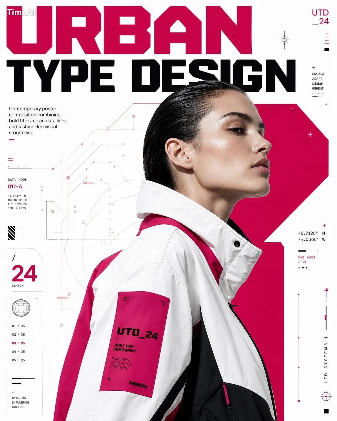 Conceptual futuristic editorial poster design featuring [HUMAN] in a la… 1