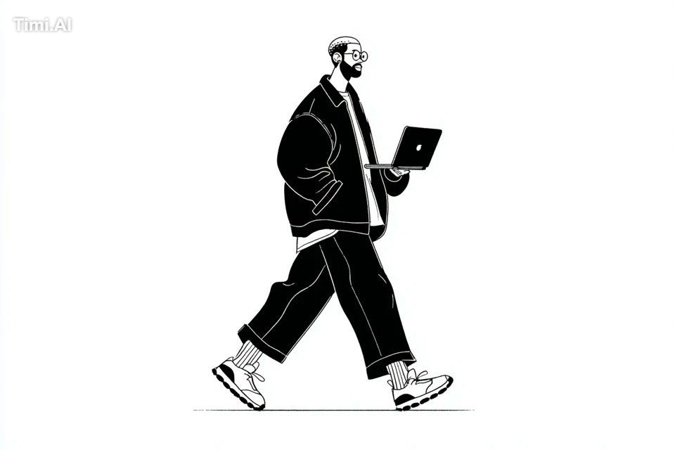 A simple black-and-white illustration of a [subject] in [outfit], [doin… 2