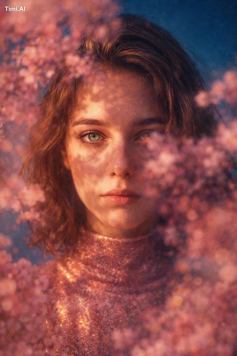 Poetic cinematic close-up portrait of a young woman partially obscured … 3