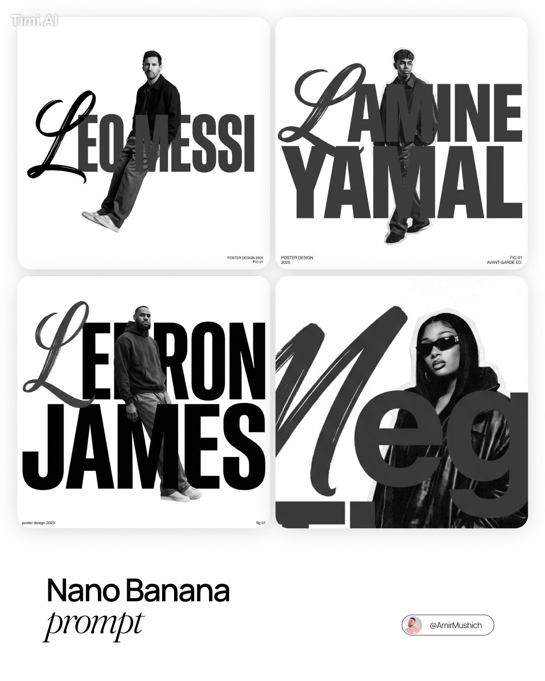 [PERSON NAME]. Act as a graphic designer creating a minimalist, avant-g…