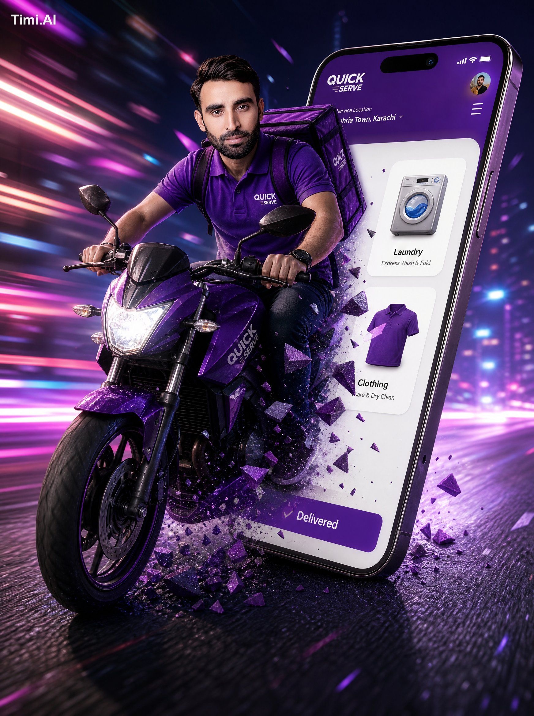 image A dynamic, hyper-realistic 3D commercial composition featuring a …