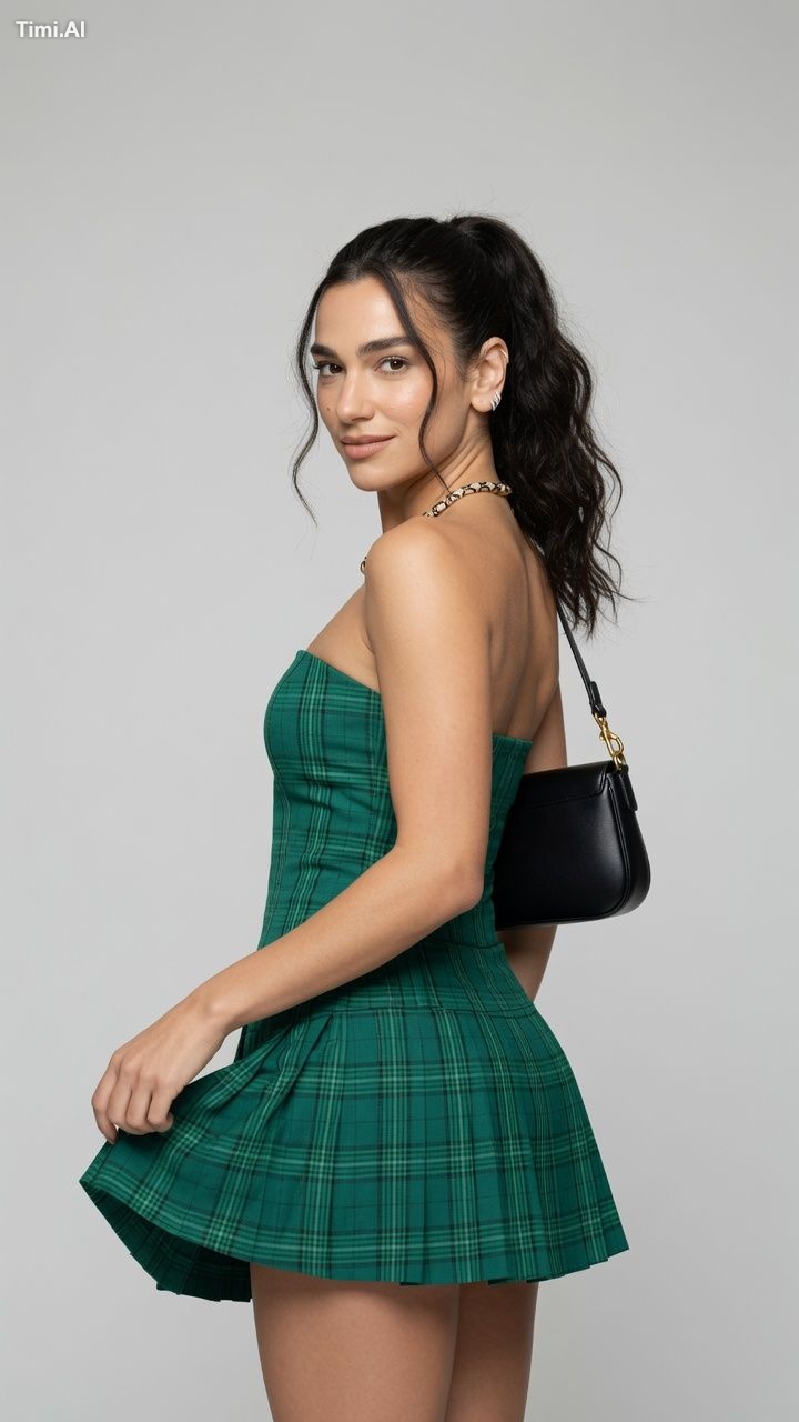 Create a high-end fashion studio portrait with a clean, minimalist aest… 2
