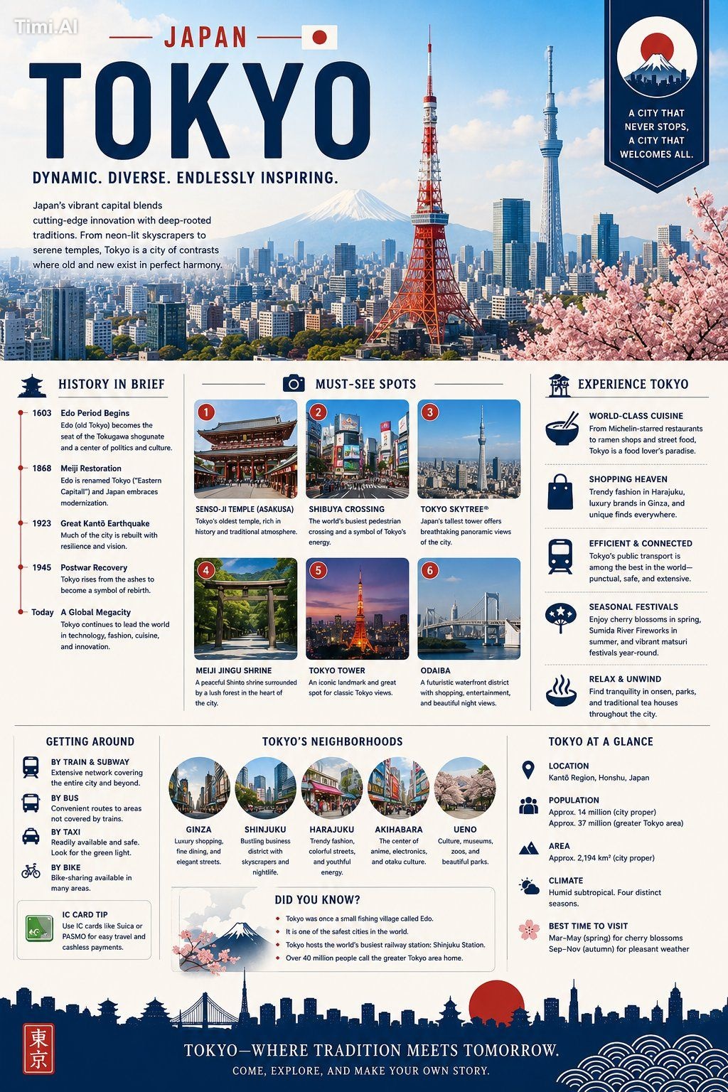 A highly detailed Japanese tourism infographic poster for the city of N… 2