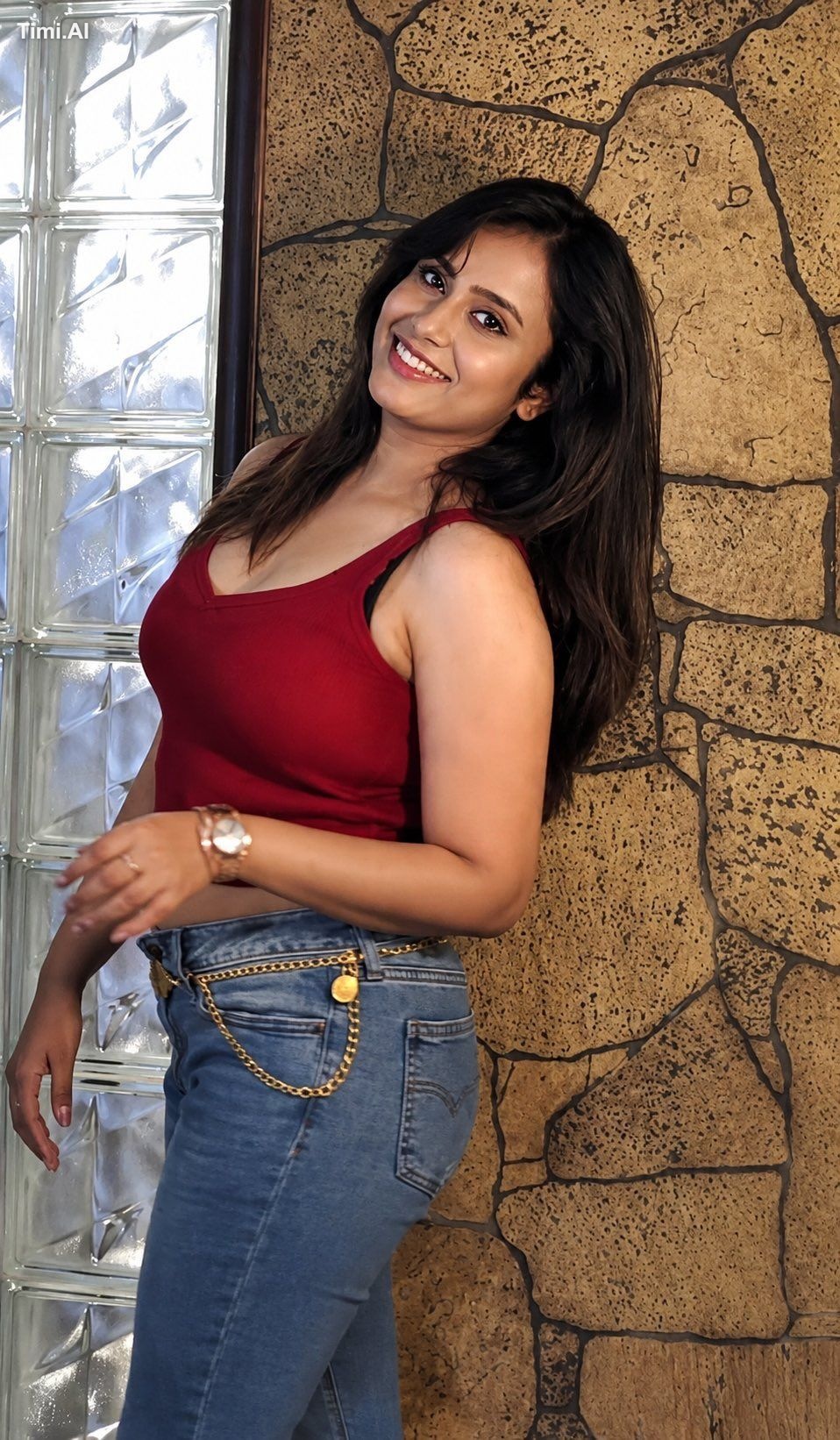 A stunning ultra-photorealistic portrait of a young Indian woman in her… 1