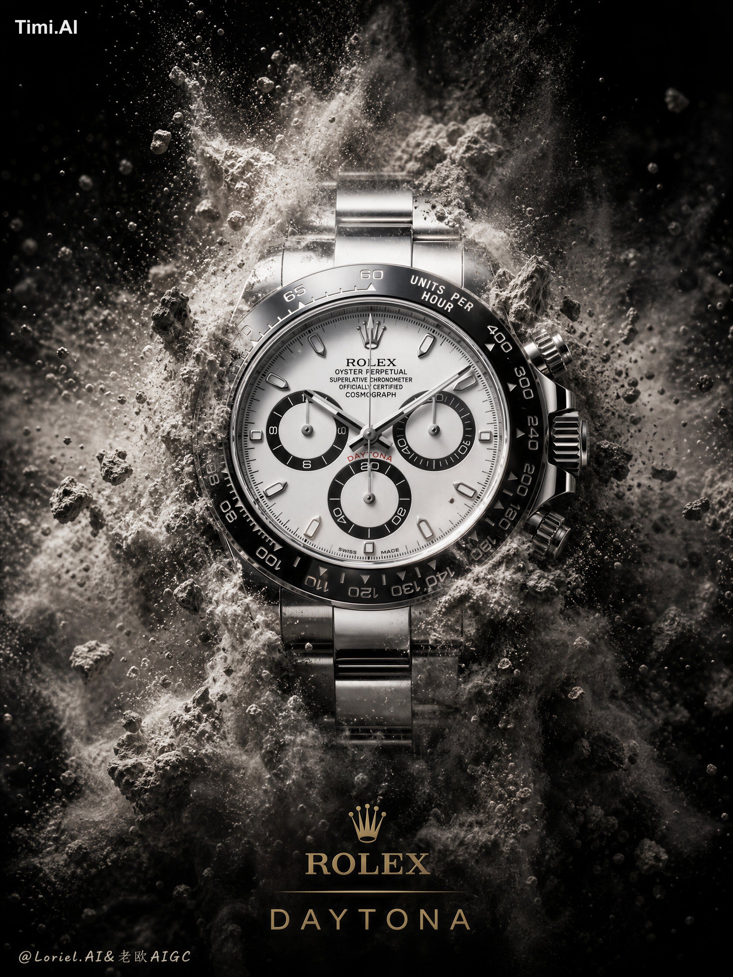 muddy dial, unreadable subdials, excessive front dust blocking the face…
