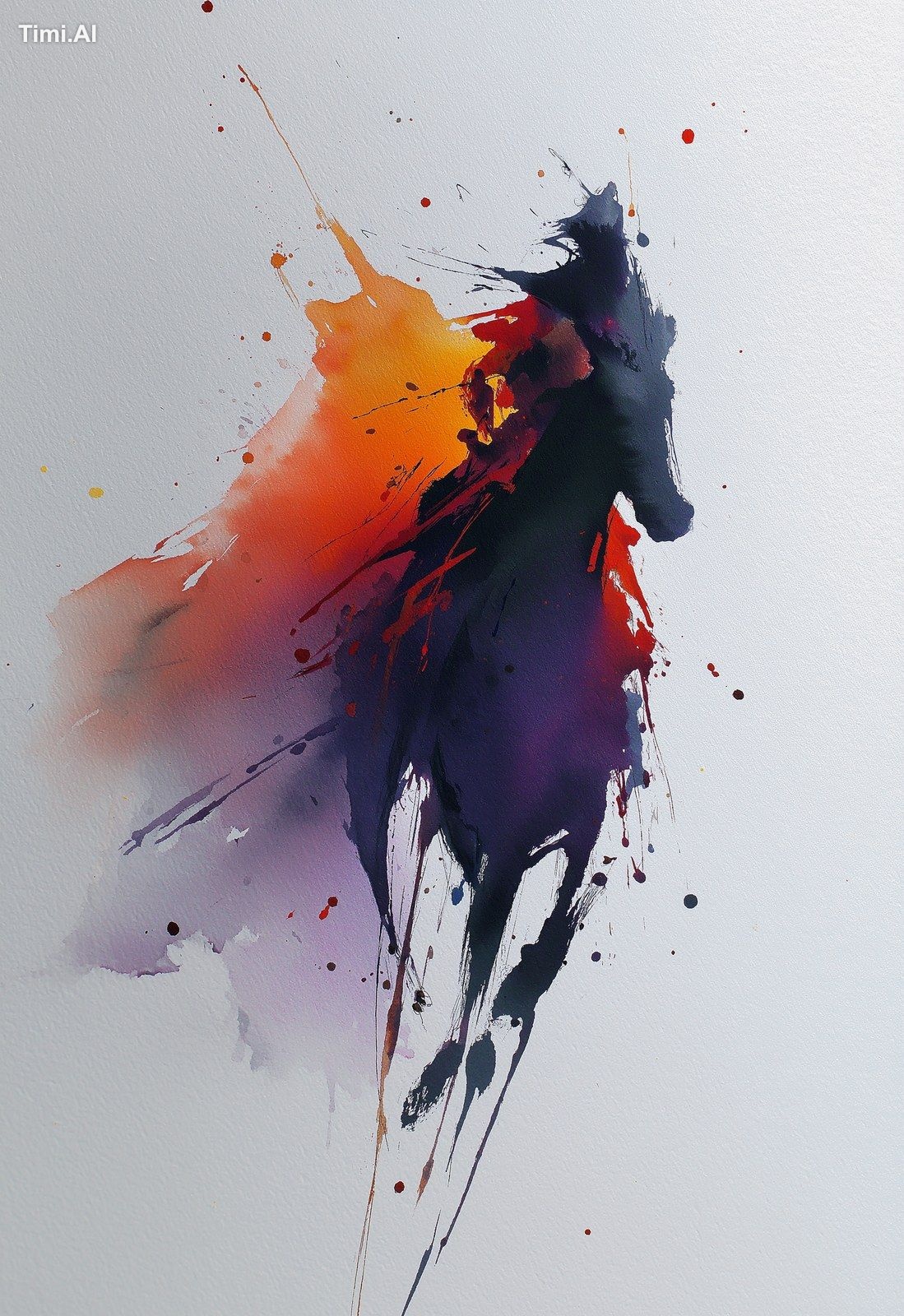 Nyx, descends from the sky on a horse mythology Goddess Mythological go…