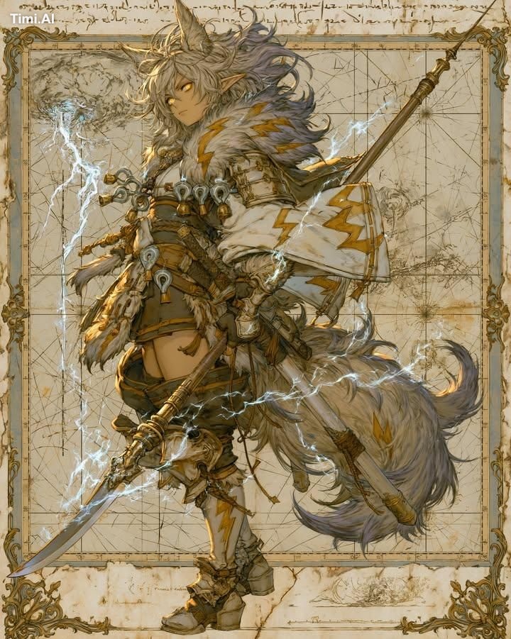 Masterpiece, ultra-detailed fantasy anime character concept art, full-b…