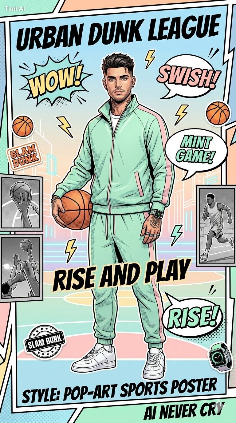 USE THIS ASSET AS FULL-BODY FASHION MODELING SHOT OF YOUNG MALE ATHLETE…