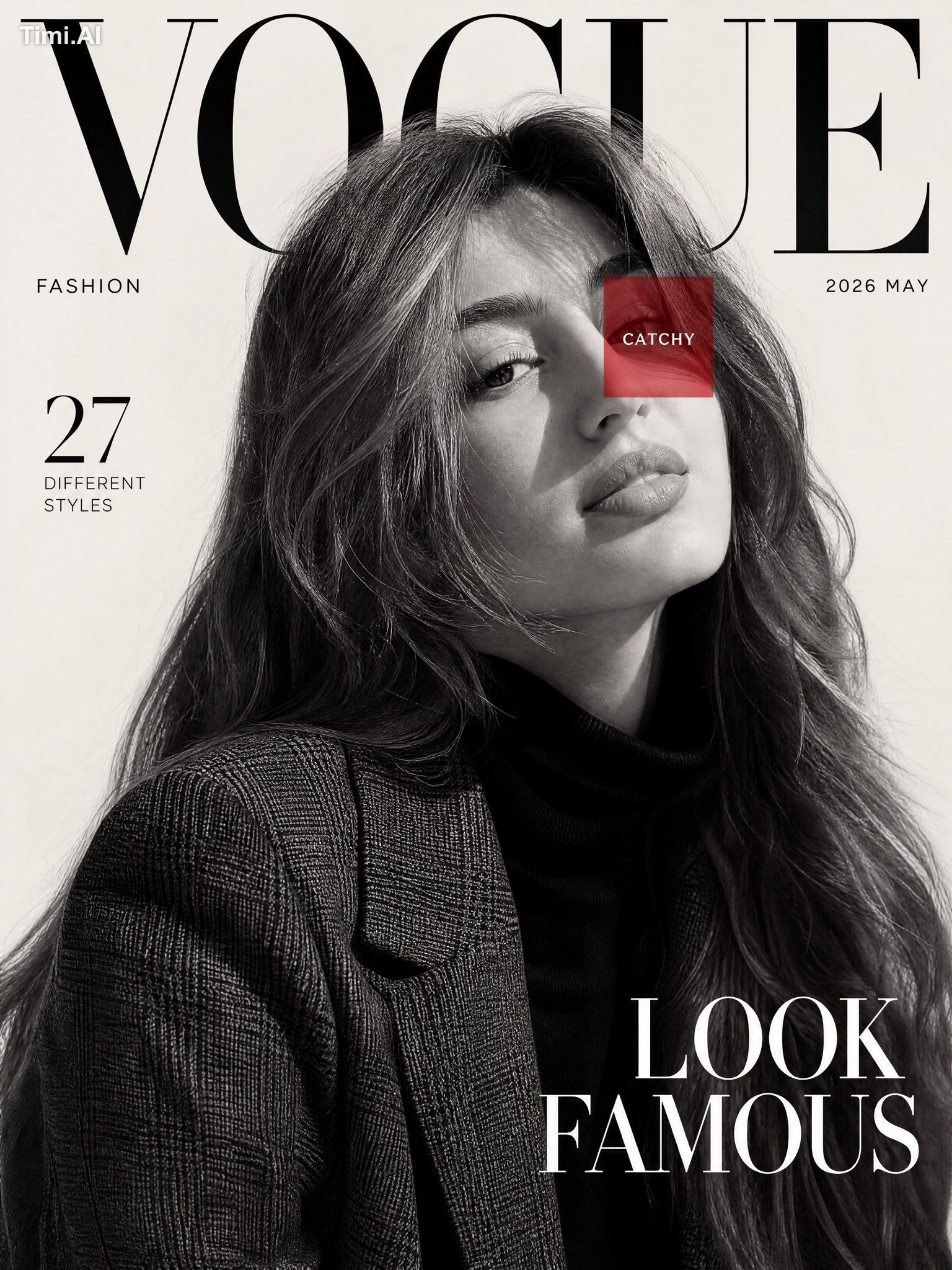 Create a high fashion editorial magazine cover inspired by luxury fashi…