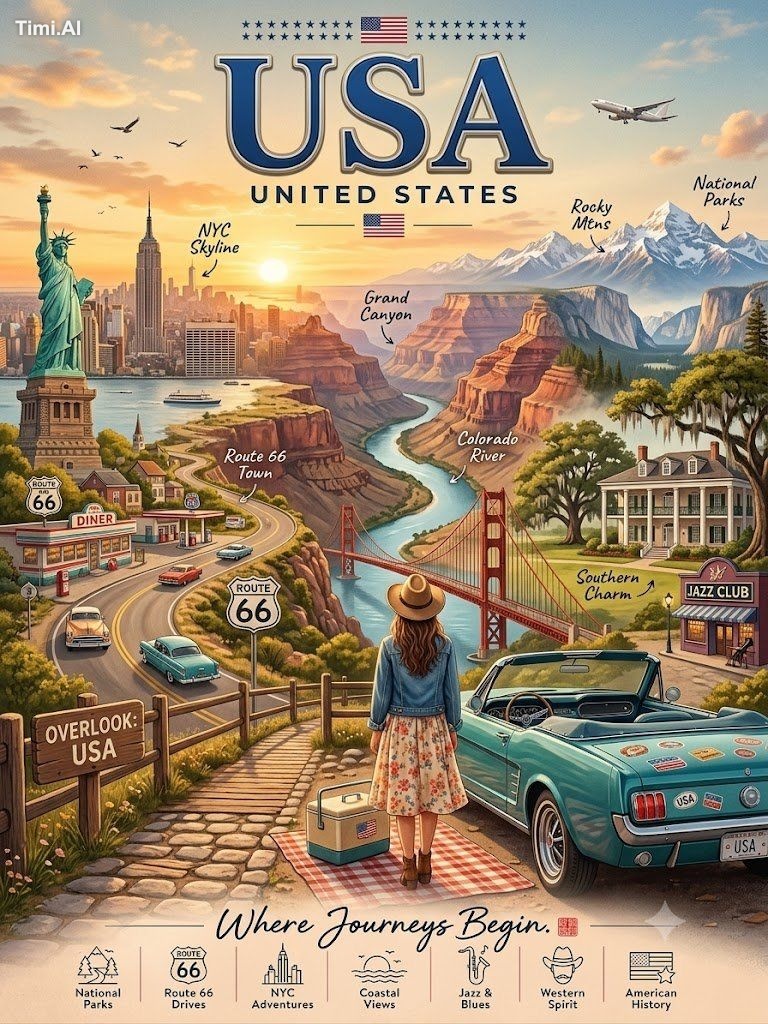 Create a luxury ultra-realistic travel poster inspired by vintage touri… 1