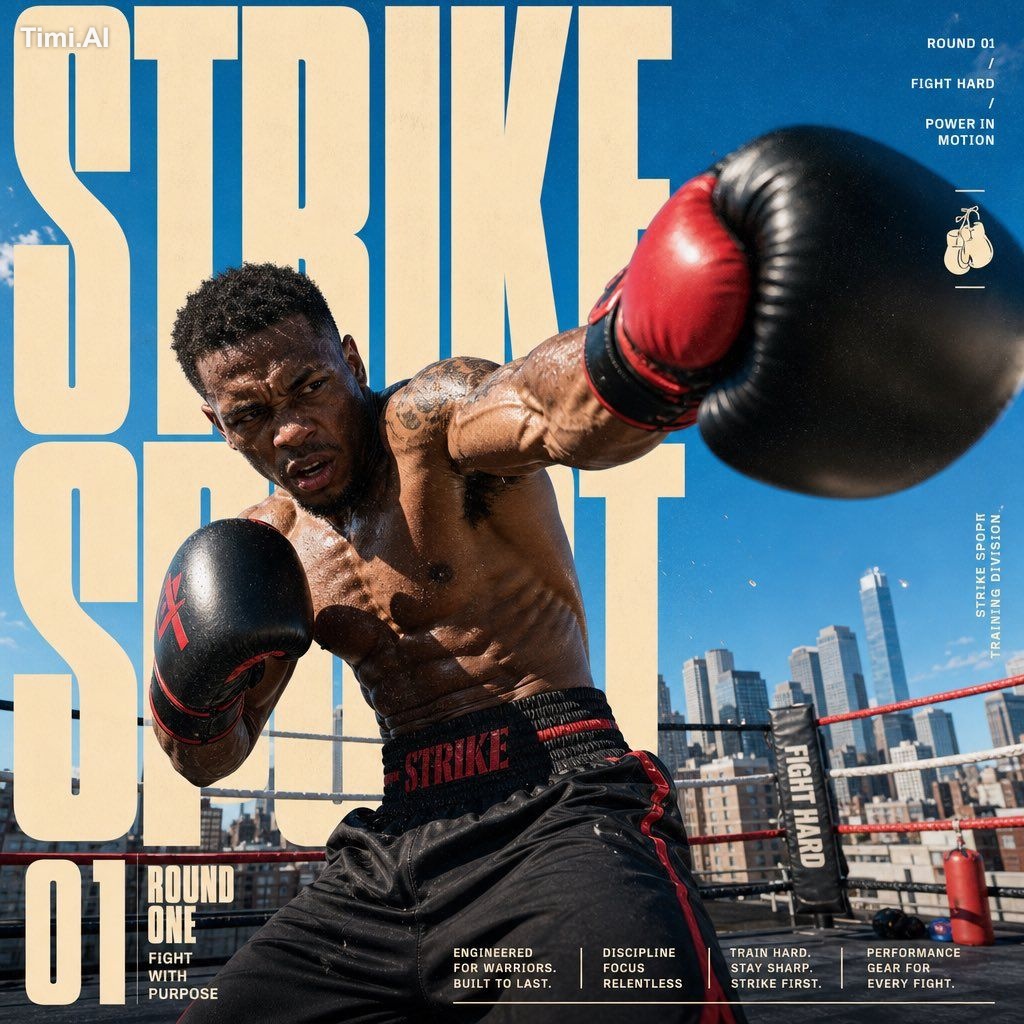 Create a 4:5 full-bleed editorial action poster for STRIKE SPORT. The b… 2