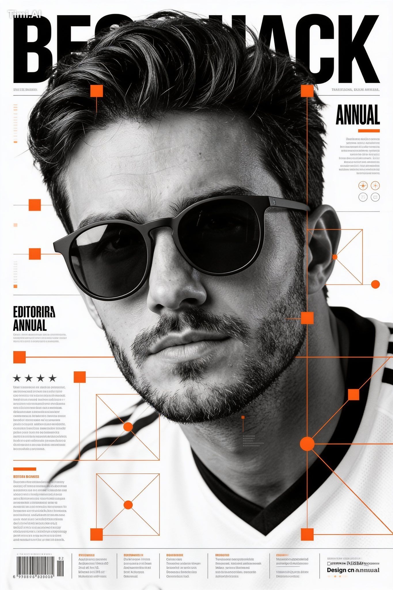 Create a highly graphic Beckham poster built almost entirely in monochr… 1
