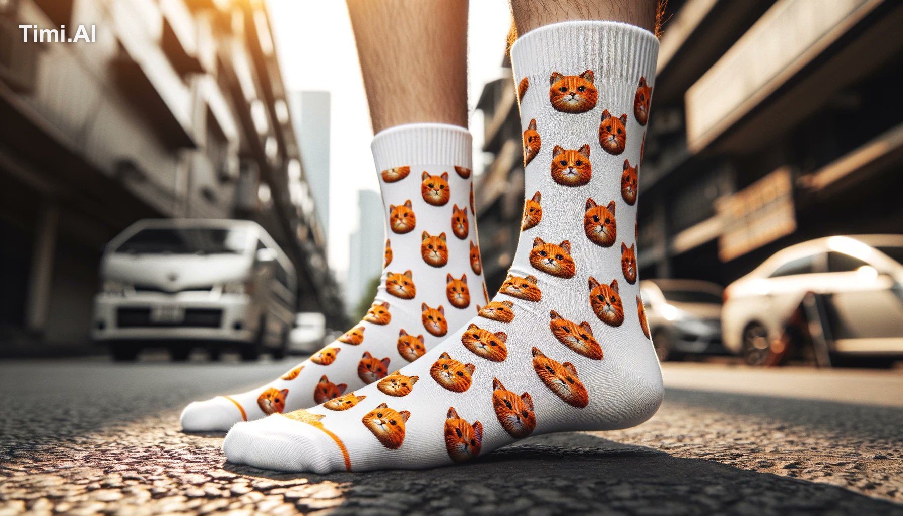 Photo of white socks with a [Subject] pattren/ design, [view ], represe… 3
