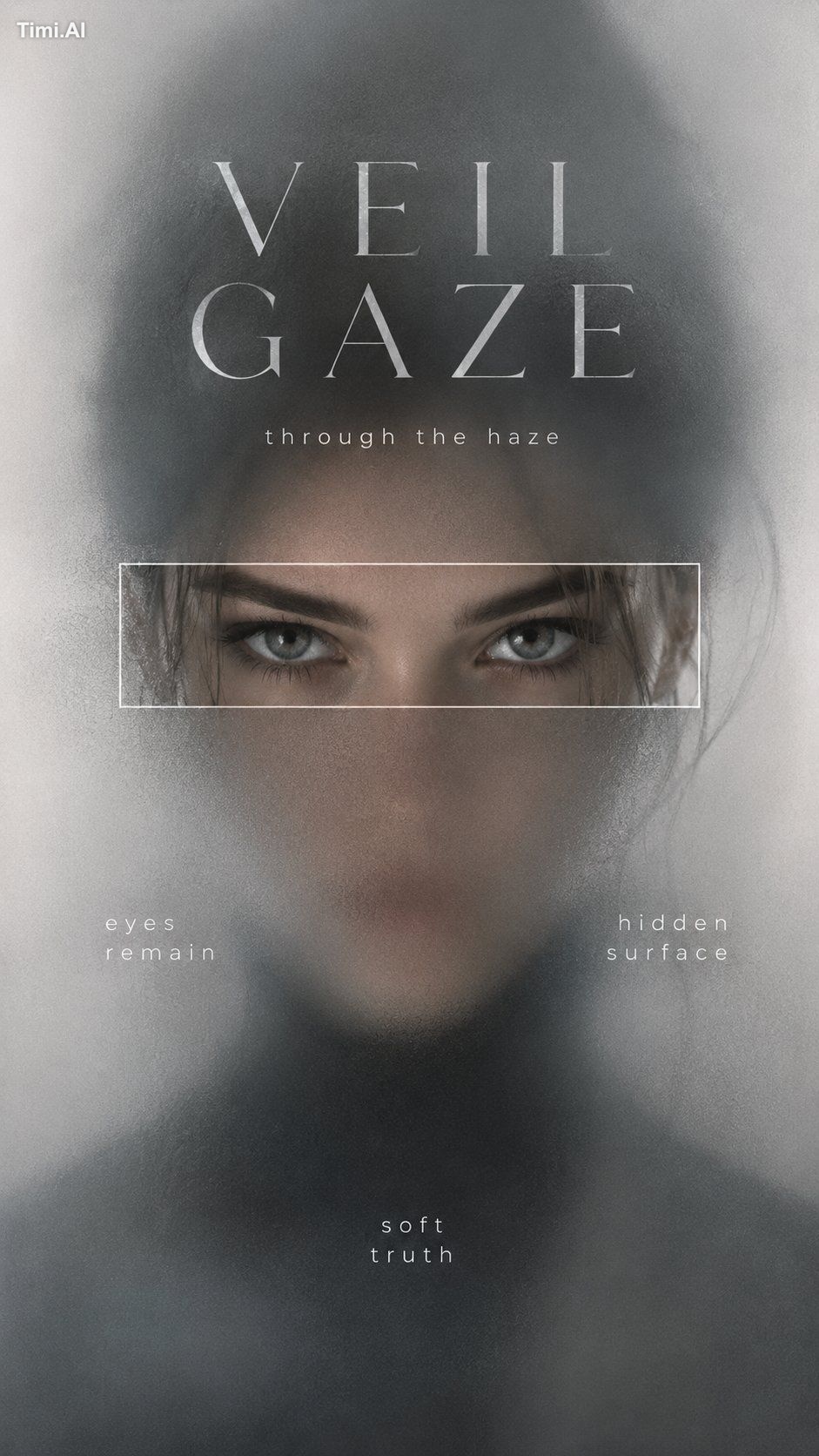Create a 9:16 high-end blurred reveal portrait poster with a cinematic … 1