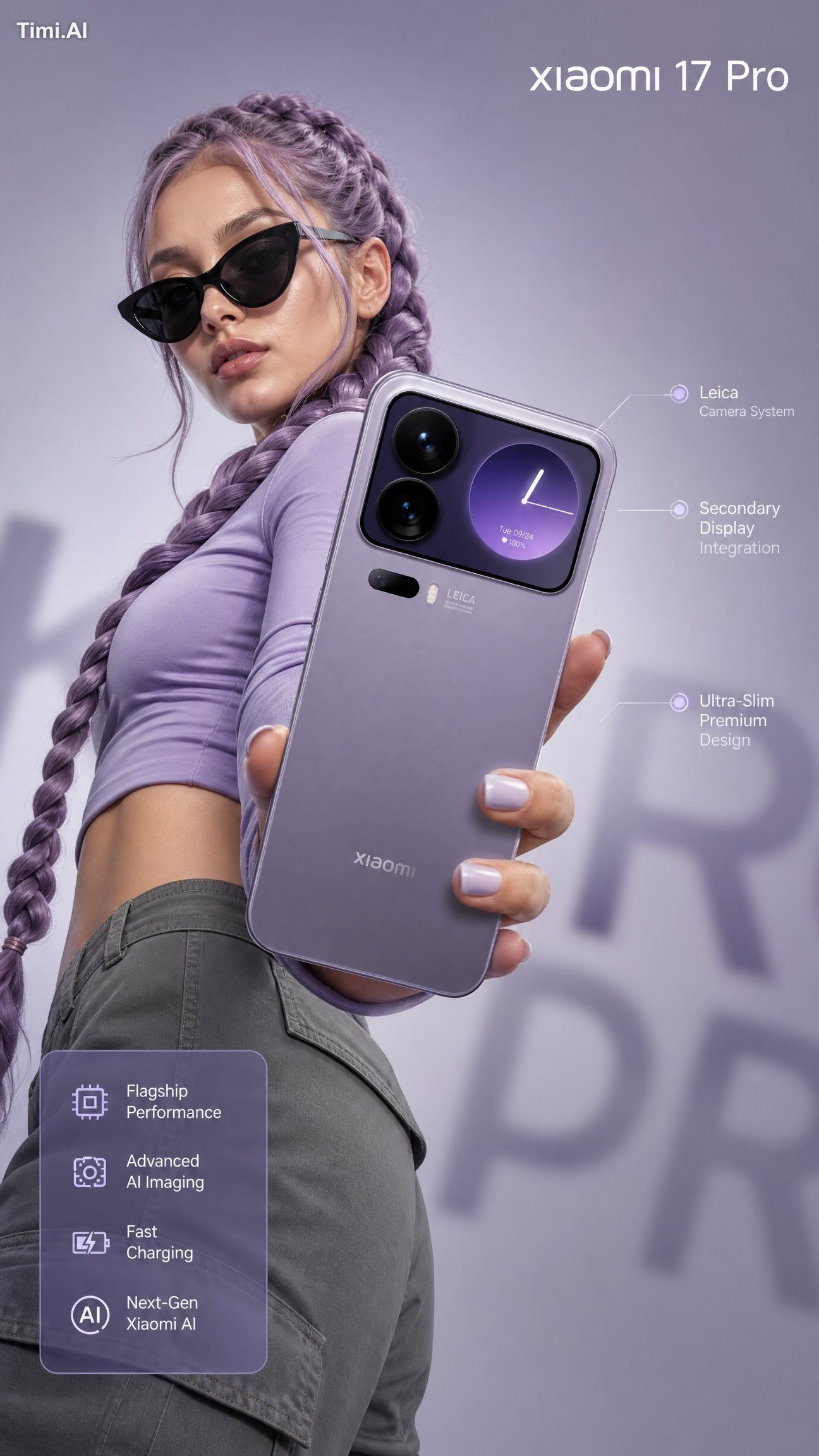 Ultra-realistic premium smartphone advertisement, featuring a confident… 1